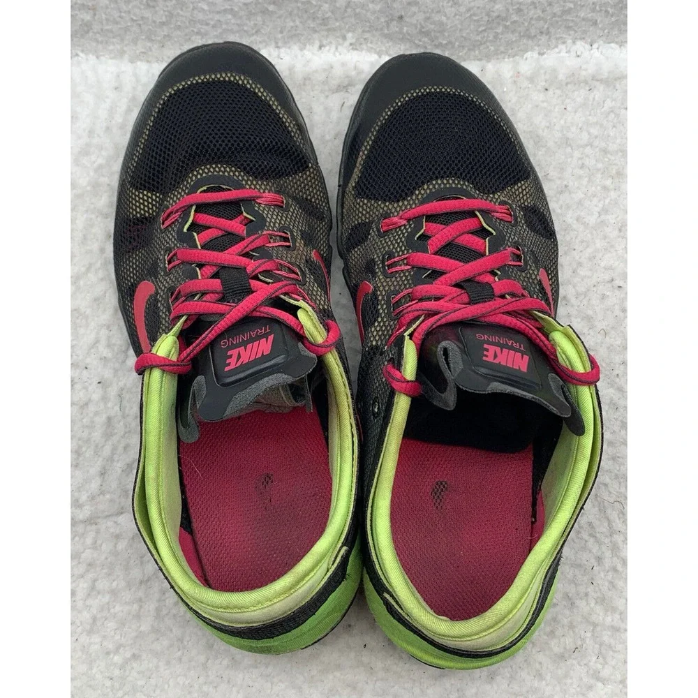 Nike Free Bionic Running Shoes Womens 7.5 Black Pink Green Lightweight 599269063